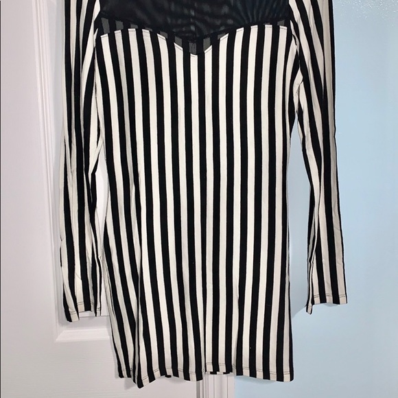 Black and White Striped Mini Dress Size M - Picture 3 of 8
